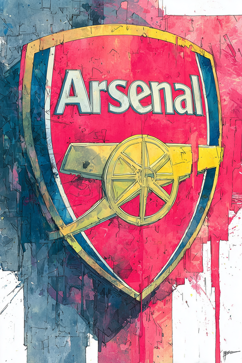 Arsenal Crest Watercolour Card