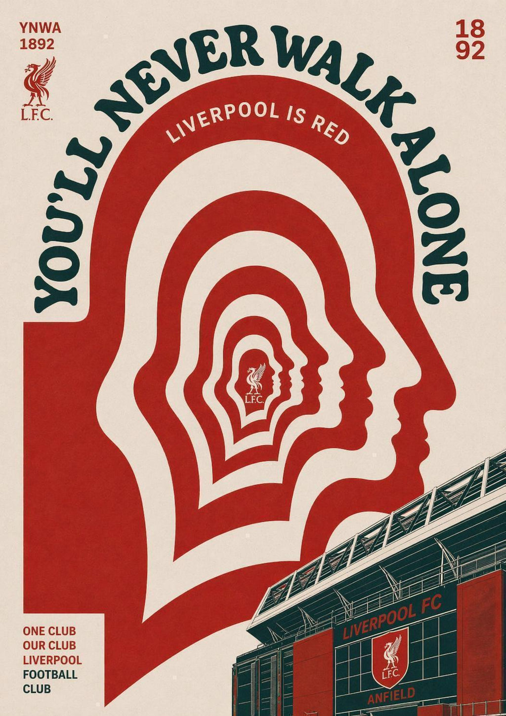 Liverpool Inspired You'll Never Walk Alone | Poster Print | Liverpool Fan Gift | A3/A4/A5 Print | 080A