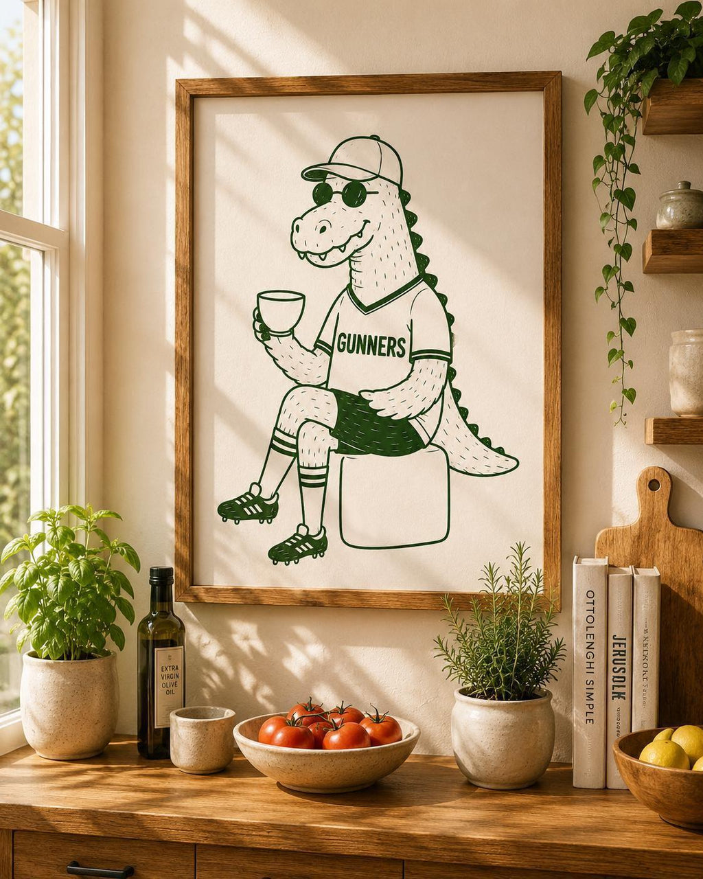 Gunners Fan Print, Arsenal Inspired Football Wall Art, Funny Football Supporter Gift, Coffee Lover Poster, Arsenal Football Decor | 047