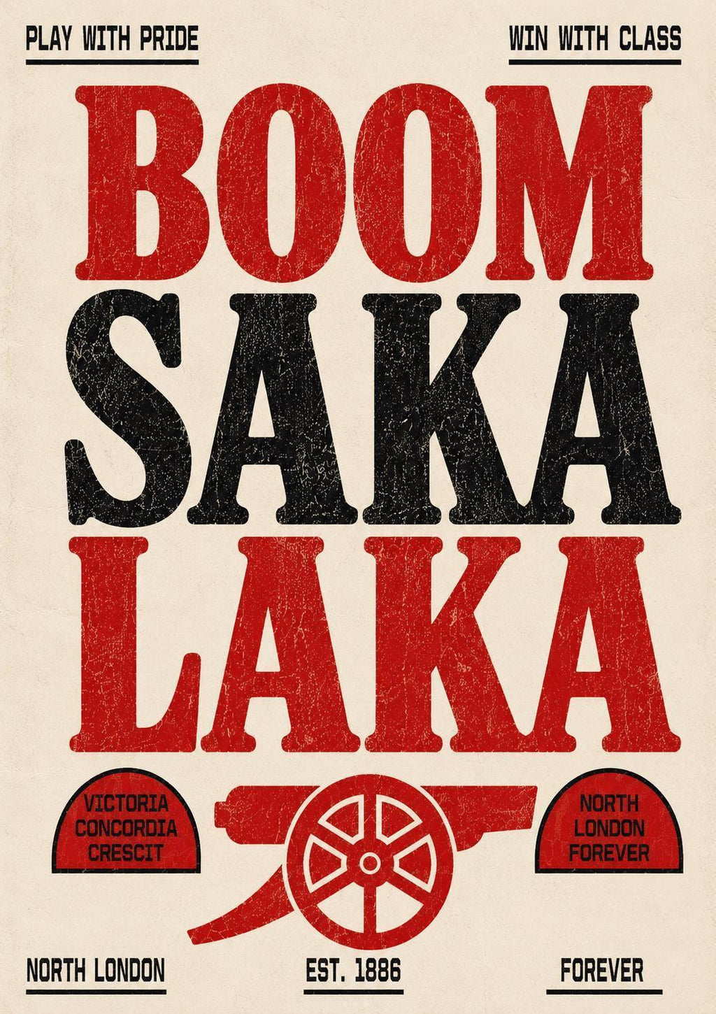 Boom Saka Laka Arsenal Print, Bukayo Saka Wall Art, Arsenal Poster, Football Fan Decor, North London Forever Artwork, Arsenal | 144A
