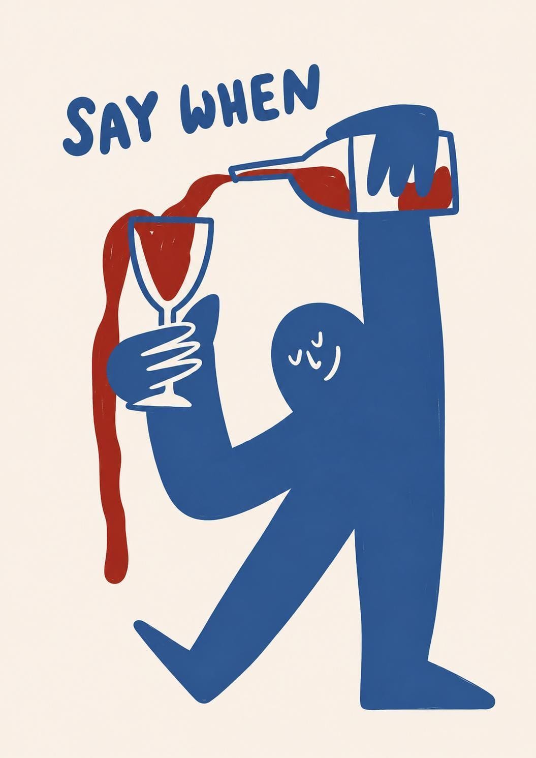 Say When Wall Art Print, Funny Wine Poster, Wine Lover Gift, Kitchen Bar Decor, Humorous Drinking Art, Minimalist Wine Print | 038