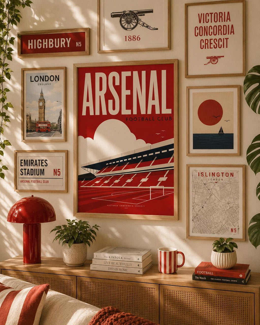 Arsenal FC Wall Art Print, Emirates Stadium Poster, Arsenal Football Club Artwork, Gunners Fan Gift,  Stadium Decor, Football Print | 027