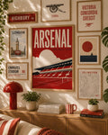 Arsenal FC Wall Art Print, Emirates Stadium Poster, Arsenal Football Club Artwork, Gunners Fan Gift,  Stadium Decor, Football Print | 027