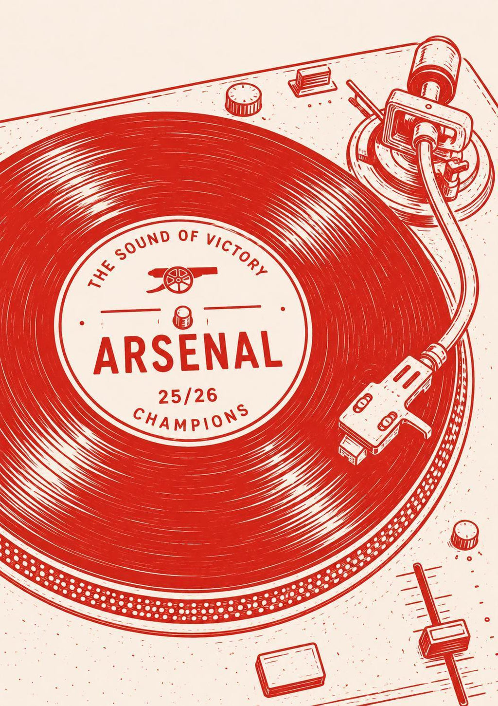 Arsenal Record Football Fan Card, The Sound of Victory Greeting Card, Arsenal Champions Gift, Vinyl Arsenal Card, Supporter Card | 190