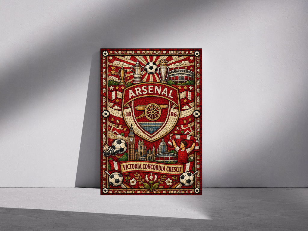 Arsenal FC Inspired Mosaic Style Print | Football Fan | Arsenal Gunners Artwork Fan Gift | A3/A4/A5 Poster Option | 176A