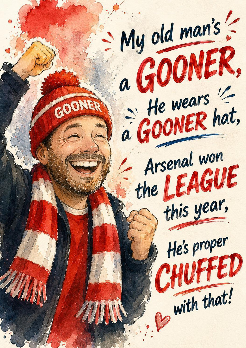 My Old Man's A Gooner | Father's Day Card | Arsenal Champions Card | League Winners Football Card | 170