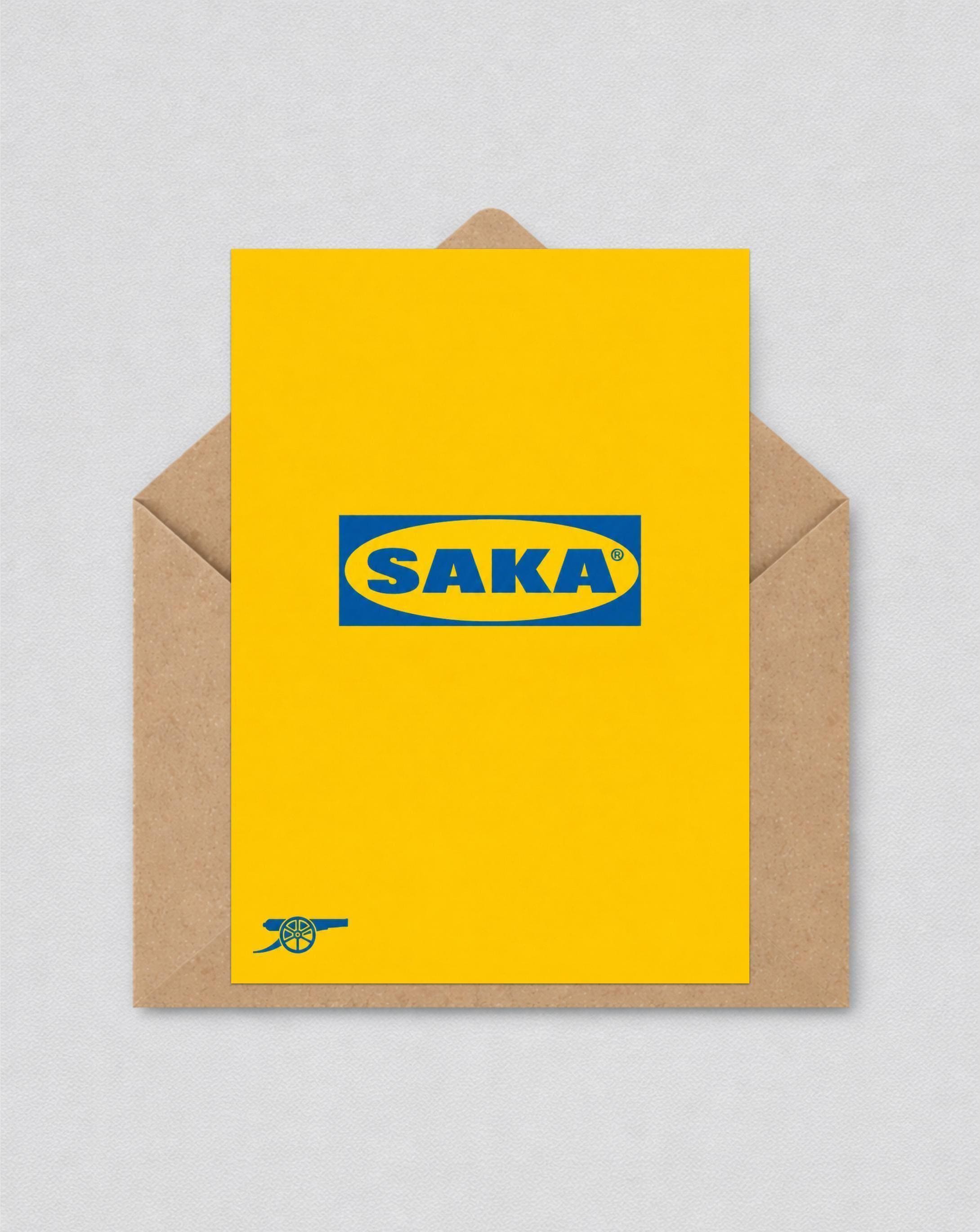 SAKA IKEA Style Greeting Card Inspired by Arsenal, Funny Football, Bukayo Saka Art, Arsenal Gift for Fans | 150