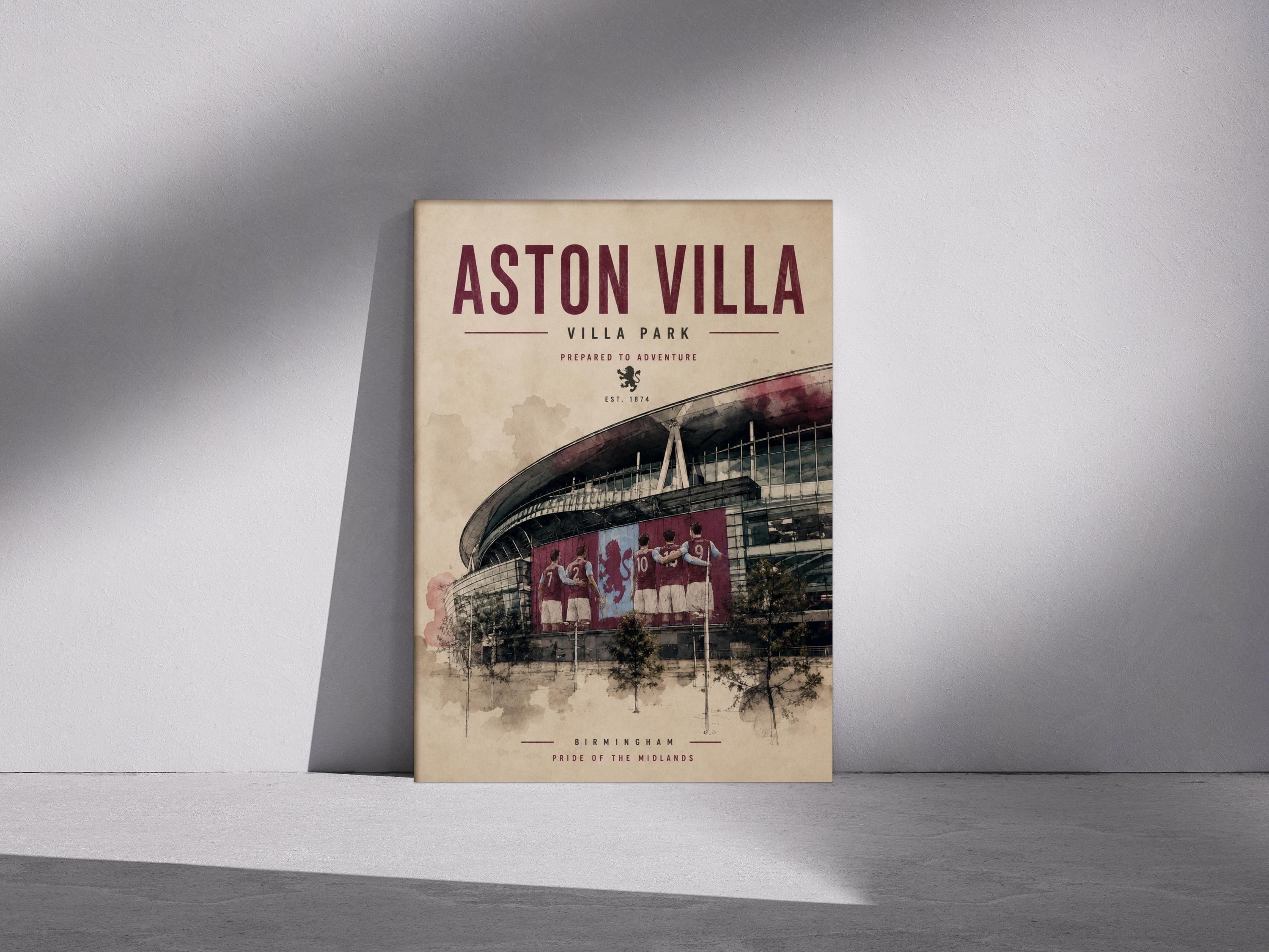 Artwork Inspired by Aston Villa FC | Football Stadium Wall Art | Vintage Sports Poster | A3/A4/A5 Decor Print | 022