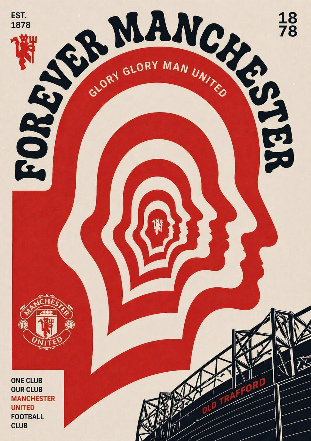 Manchester United Inspired Manchester Forever | Poster Print | Man U Fan Gift | A3/A4/A5 Print | 079A
