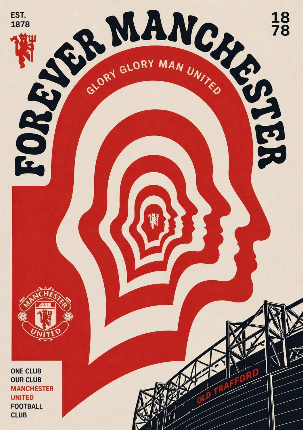 Manchester United Inspired Manchester Forever | Poster Print | Man U Fan Gift | A3/A4/A5 Print | 079A