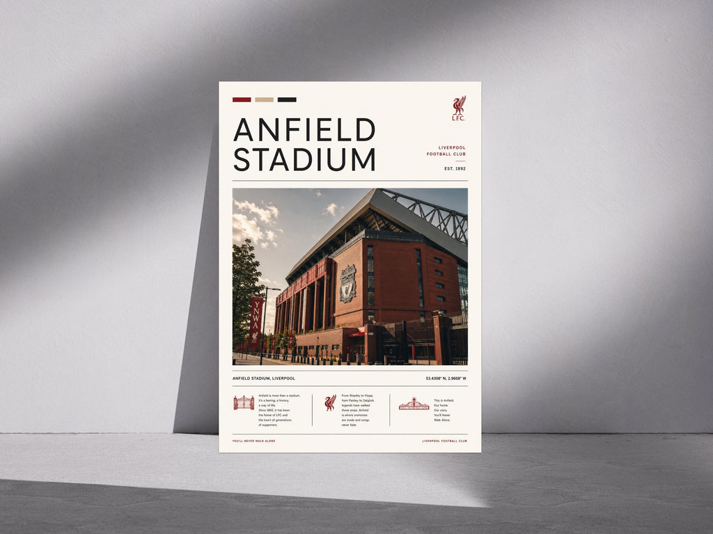 Artwork Inspired by Liverpool FC | Football Stadium Wall Art | Modern Sports Poster | Sleek Style | A3/A4/A5 Decor Print | 012