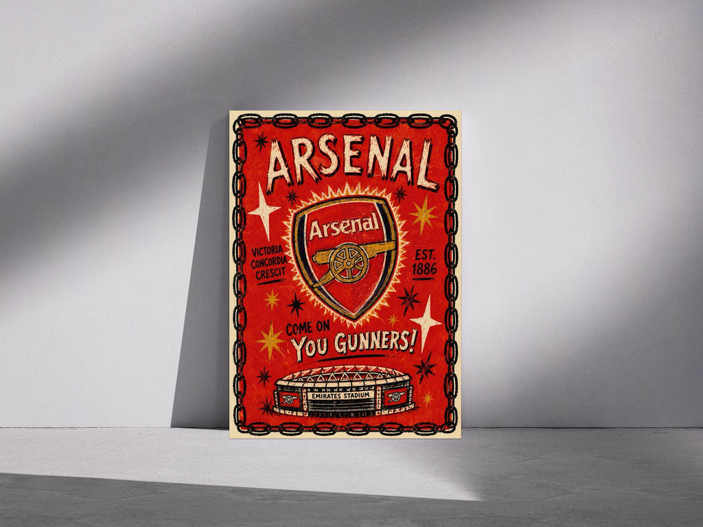 Arsenal Inspired Vintage COYG Classic Style Poster Print | Arsenal Fan Gift | A3/A4/A5 Print | 135A