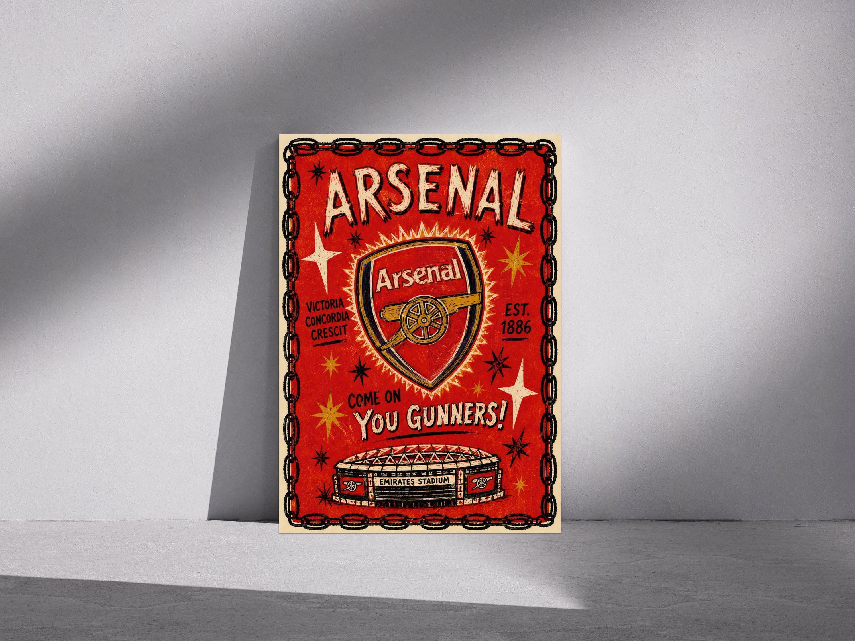 Arsenal Inspired Vintage COYG Classic Style Poster Print | Arsenal Fan Gift | A3/A4/A5 Print | 135A