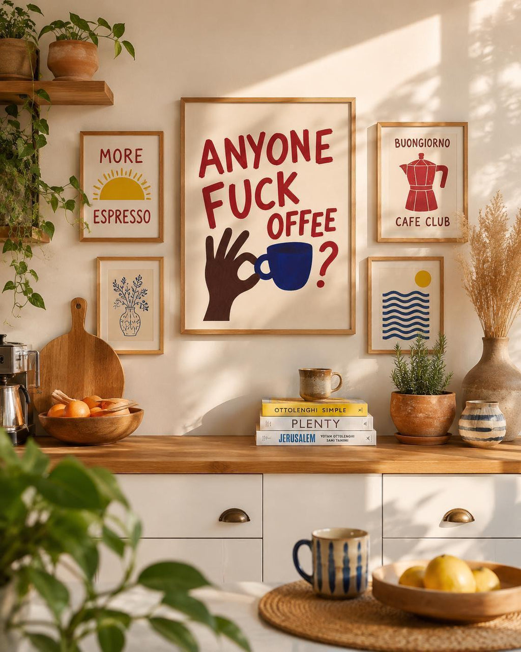 Funny Coffee Wall Art Print, Anyone Fuck Off Coffee Poster, Sarcastic Kitchen Decor, Coffee Lover Gift, Humorous Office Print, Artwork | 033