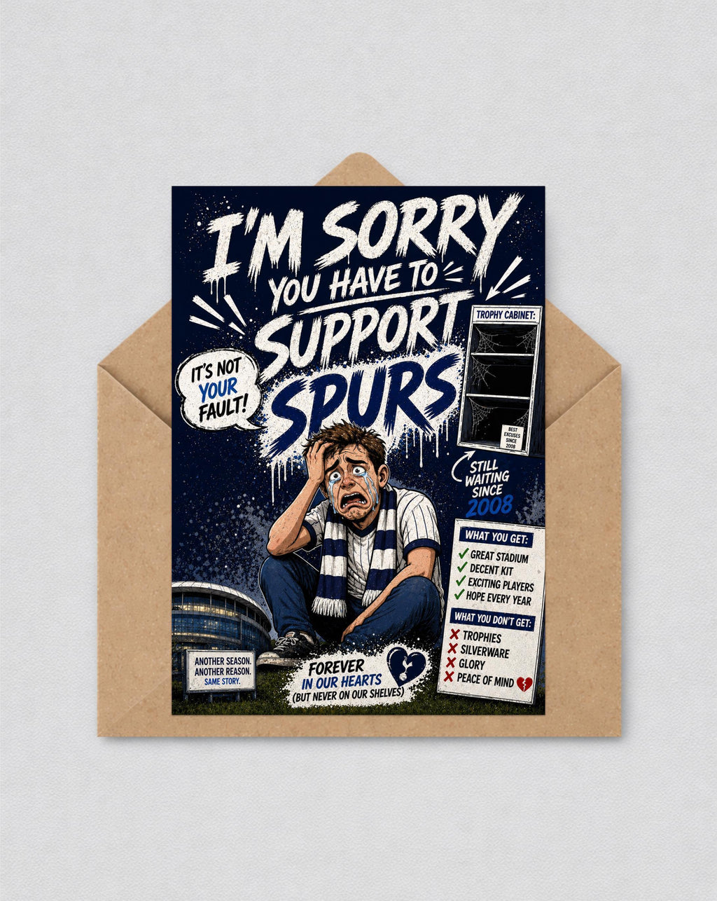 Funny Spurs Inspired 'Sorry You Support Spurs' Inspired Birthday or Greetings Card | Tottenham Hotspur Fan | 155