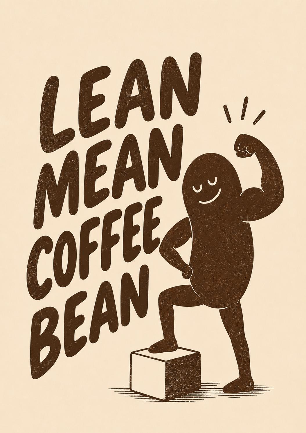 Lean Mean Coffee Bean Wall Art Print, Funny Coffee Poster, Coffee Lover Gift, Kitchen Decor, Caffeine Artwork, Barista Wall Art | 036