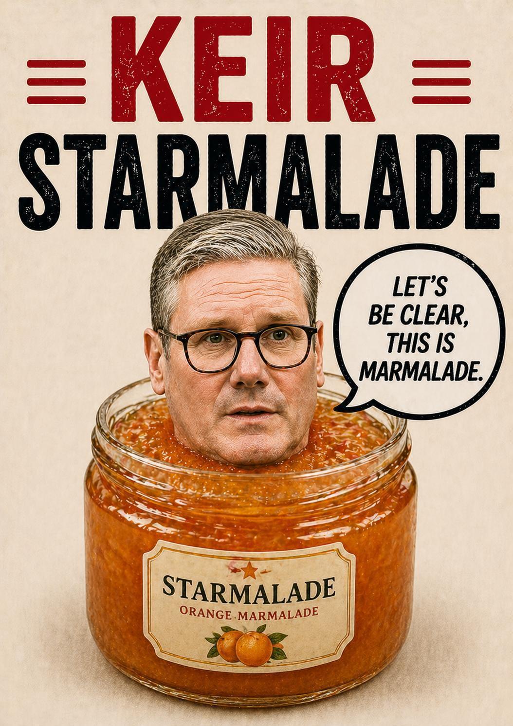 Keir Starmalade Card, Funny Politics Birthday Card, Marmalade Pun Card, Political Humour Gift | 090