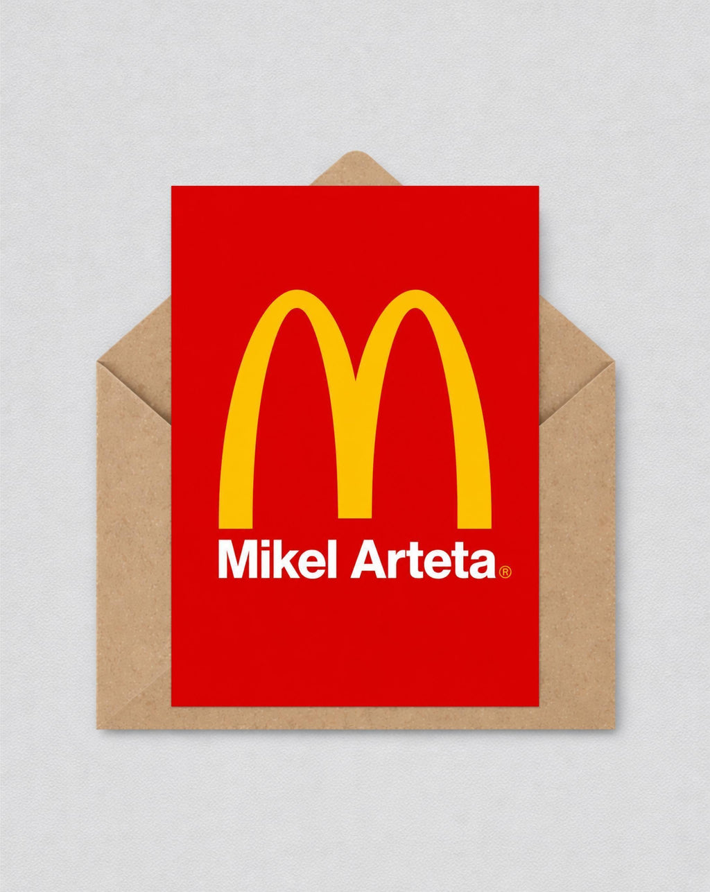 Mikel Arteta Inspired Fast Food Greeting Card, Football Wall Art Poster, Arsenal Fan Gift, Greeting Card | 152