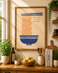 Ramen Kitchen Wall Art Print, Minimalist Japanese Food Poster, Ramen Bowl Decor, Asian Kitchen Artwork, Foodie Gift, Restaurant Decor | 050