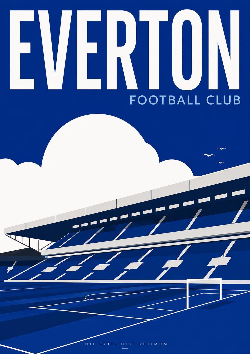 Everton FC Wall Art Print, Goodison Park Stadium Poster, Everton Football Club Artwork, Toffees Fan Gift, Blue Decor, Football Print | 029