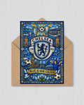 Chelsea FC Inspired Mosaic Style Birthday Greetings Card 7"x5" | Football Fan | Chelsea Artwork Fan Gift | 175